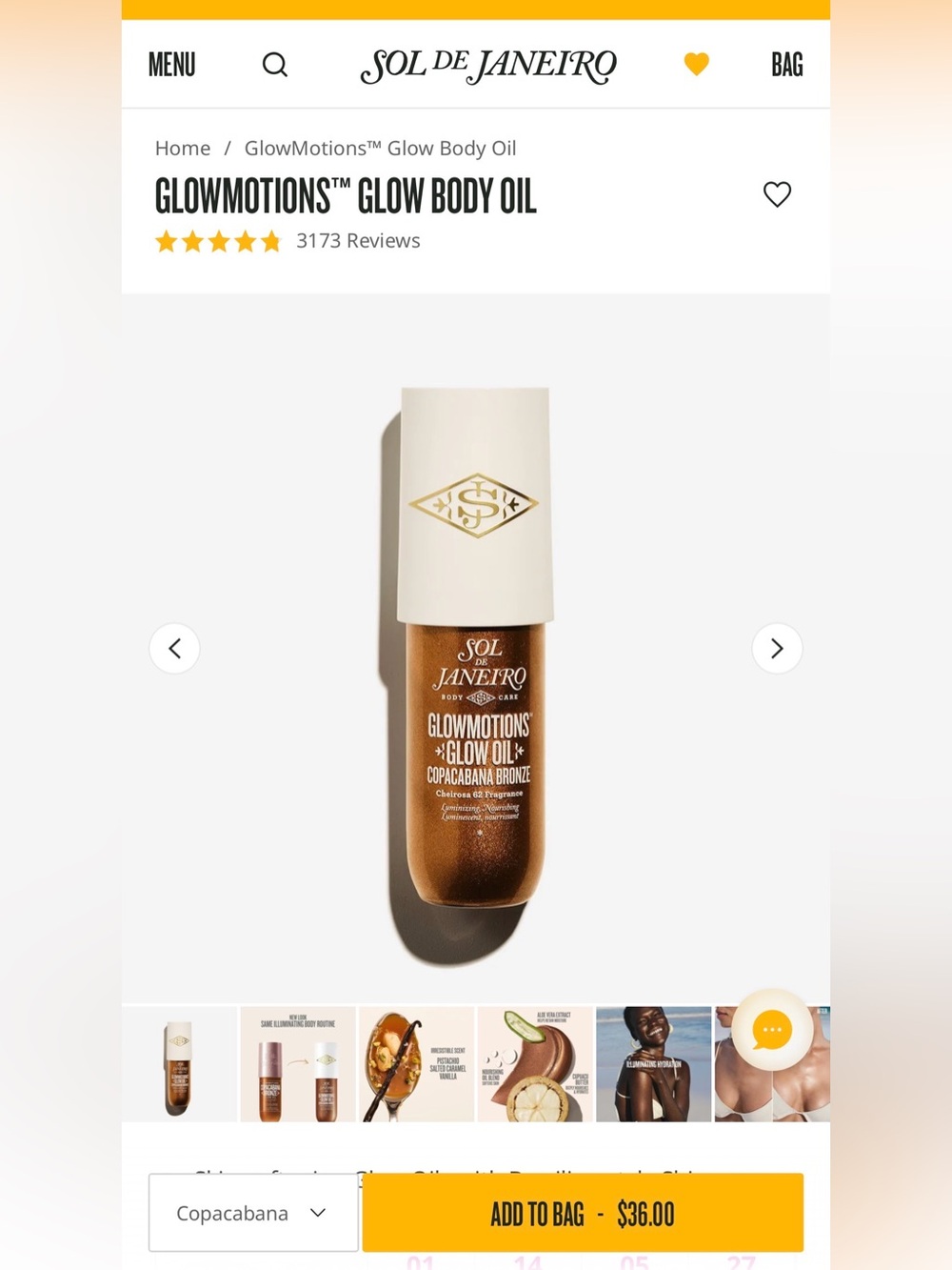$36 Sol de Janeiro GlowMotions Glow Body Oil — bronze and cream
